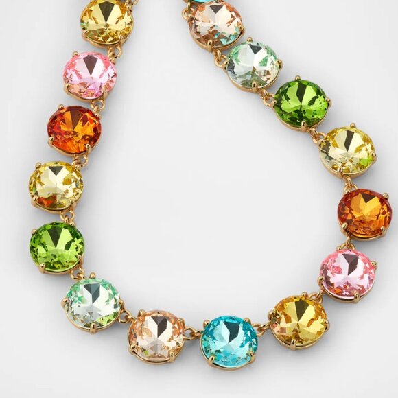 Roxanne Assoulin Rainbow Round Paste Gem Necklace Colorful - Picture 7 of 8